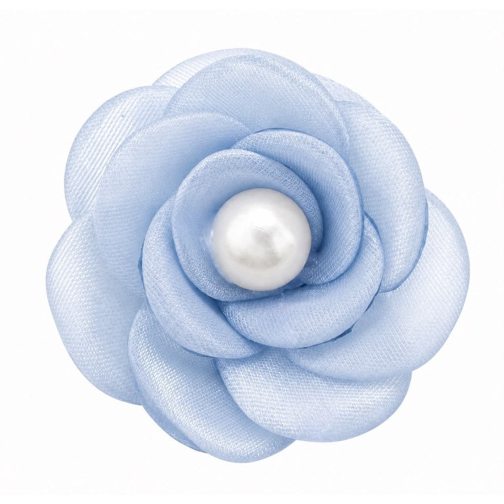 Jewelry T&S Button Cover Flower Silk 1 pcs Botton Cover Light blue