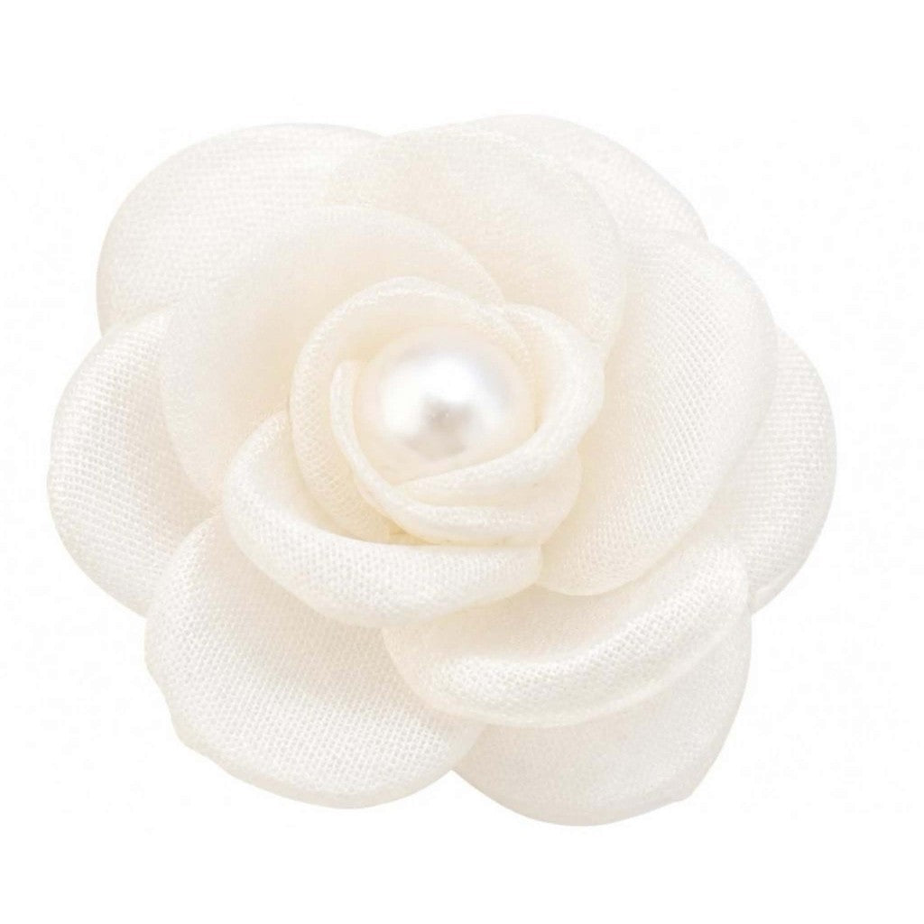 Jewelry T&S Button Cover Flower Silk 1 pcs Botton Cover Off White