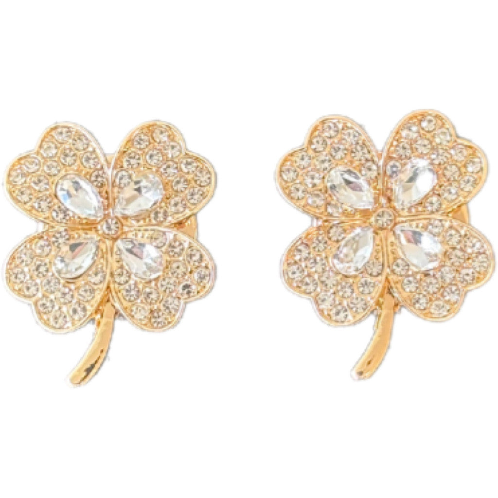 Jewelry T&S Button Cover Four Leaf 2 pcs Botton Cover Gold