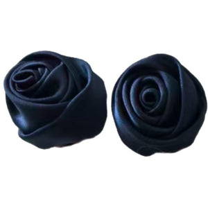 Jewelry T&S Button Cover Small Flower Silk 2 pcs Botton Cover Blue