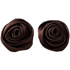 Jewelry T&S Button Cover Small Flower Silk 2 pcs Botton Cover Brown