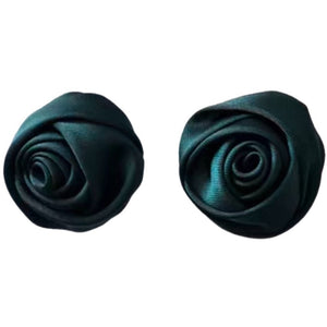 Jewelry T&S Button Cover Small Flower Silk 2 pcs Botton Cover Green