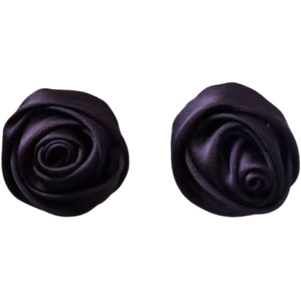 Jewelry T&S Button Cover Small Flower Silk 2 pcs Botton Cover Purple