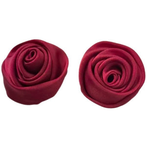 Jewelry T&S Button Cover Small Flower Silk 2 pcs Botton Cover Red
