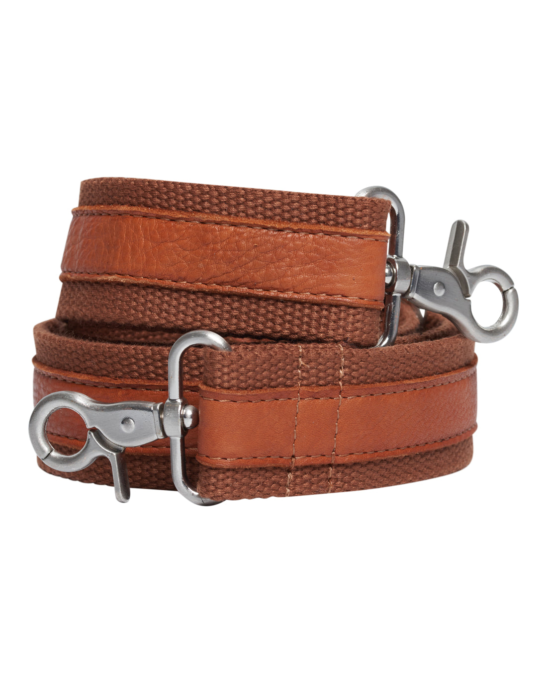 Access T&S Canvas leather strap Bags Cognac-silver