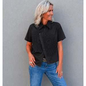 Clothing T&S Carla Cotton Shirt Shirt Black