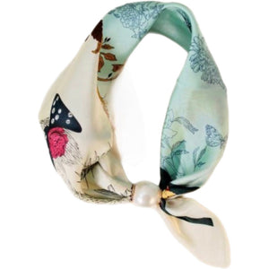 Scarf T&S Chloe Scarf w. magnetic pearl Scarf Butterfly
