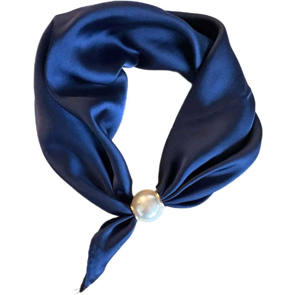 Scarf T&S Chloe Scarf w. magnetic pearl Scarf Navy