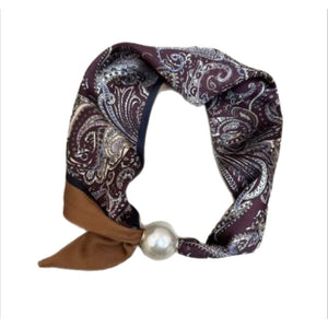 Scarf T&S Chloe Scarf w. magnetic pearl Scarf Paisley