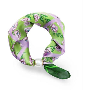 Jewelry T&S Chloe Scarf w. magnetic pearl Scarf Purple-green