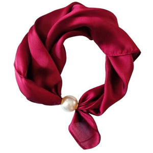 Scarf T&S Chloe Scarf w. magnetic pearl Scarf Wine