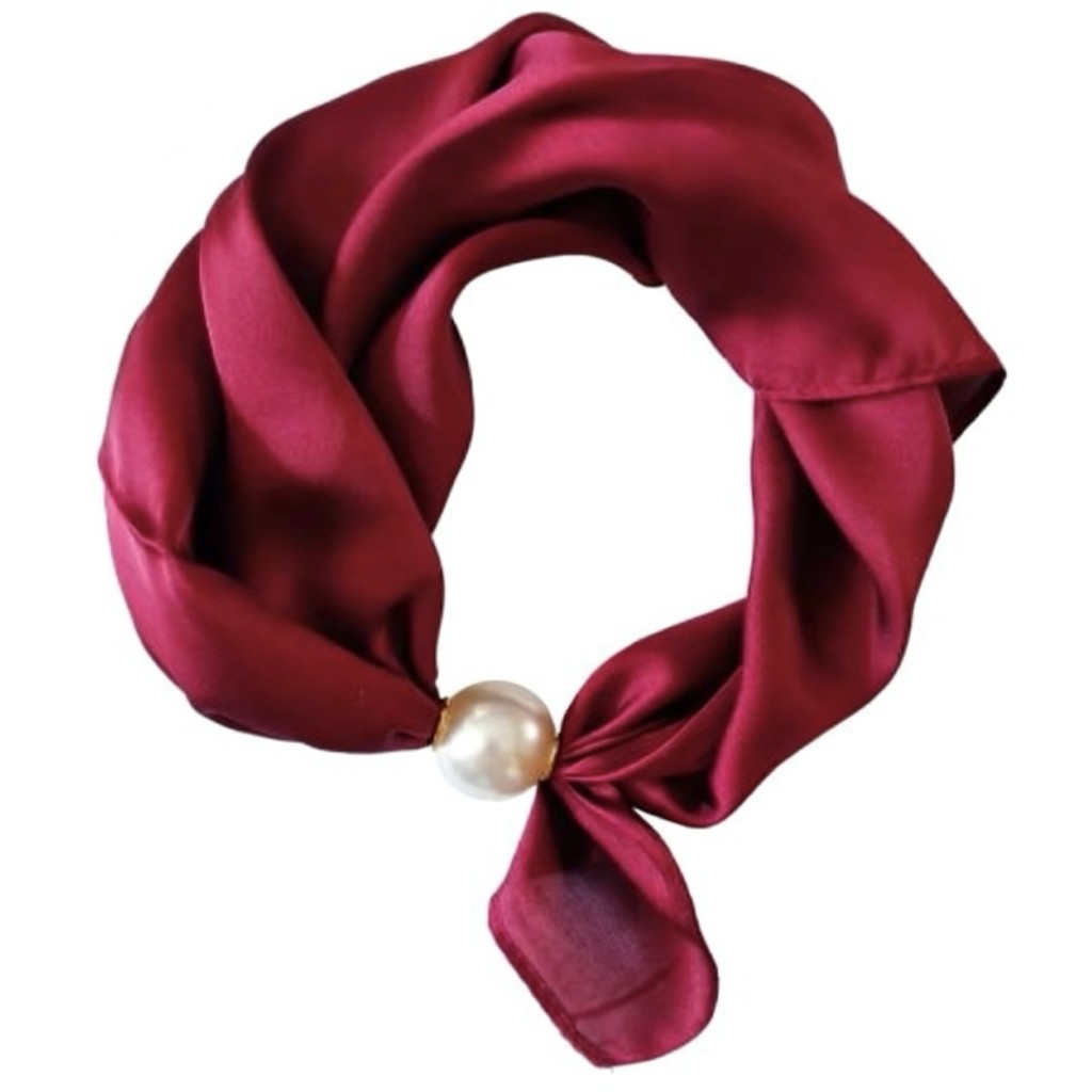 Scarf T&S Chloe Scarf w. magnetic pearl Scarf Wine