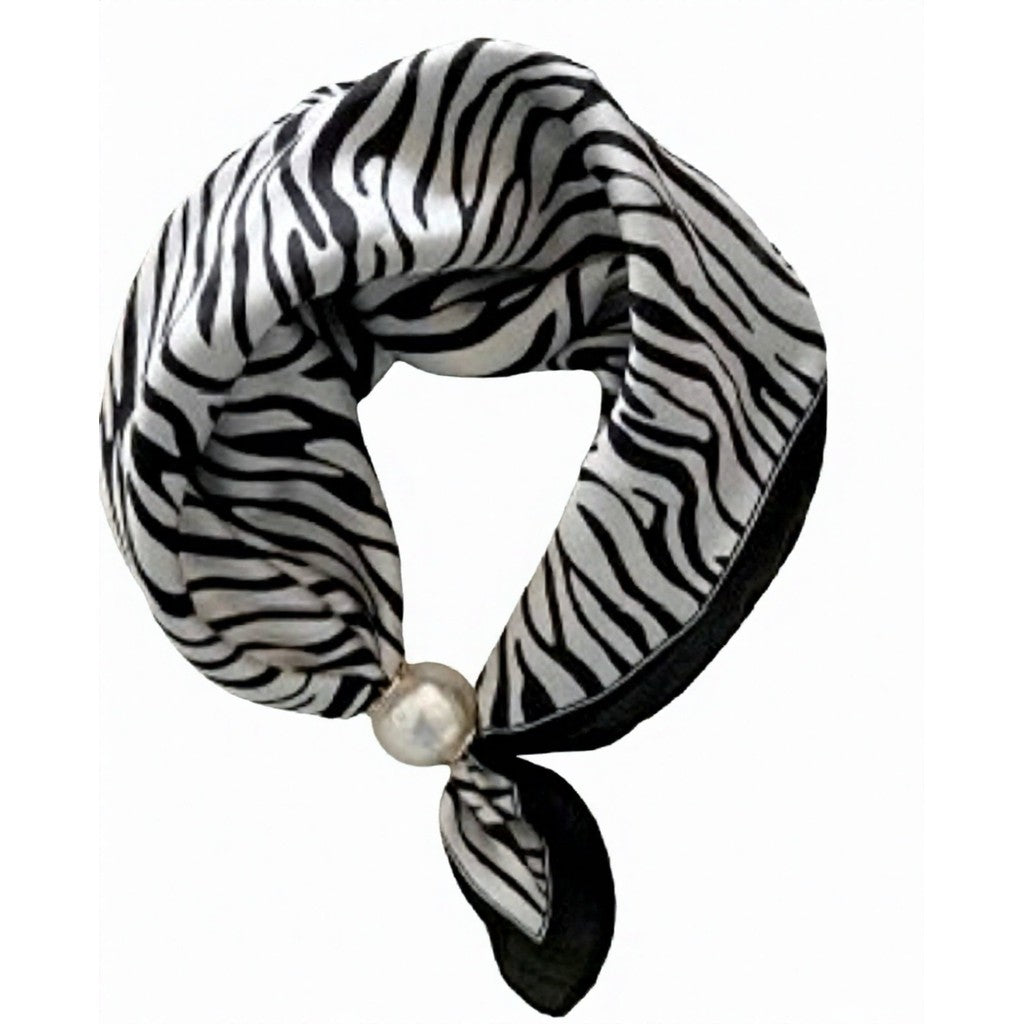 Jewelry T&S Chloe Scarf w. magnetic pearl Scarf Zebra