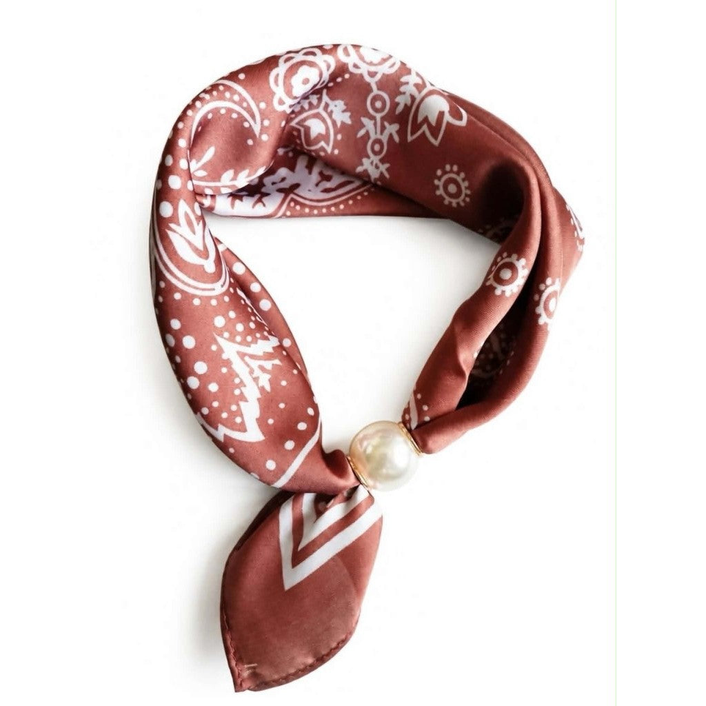Scarf T&S Chloe Scarf w. magnetic pearl Scarf aw1