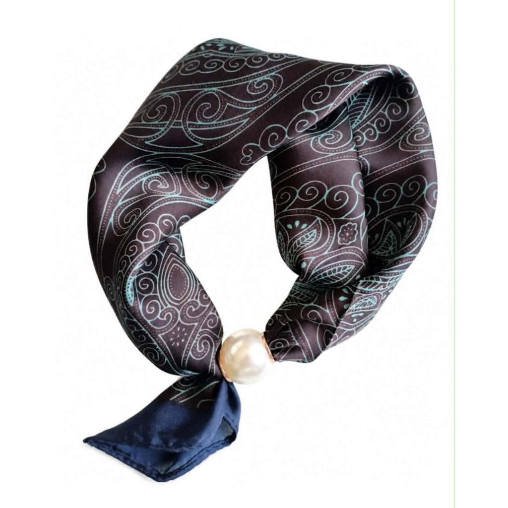 Scarf T&S Chloe Scarf w. magnetic pearl Scarf aw10