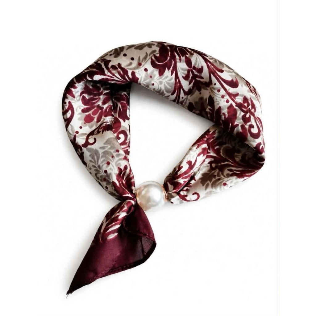 Scarf T&S Chloe Scarf w. magnetic pearl Scarf aw19