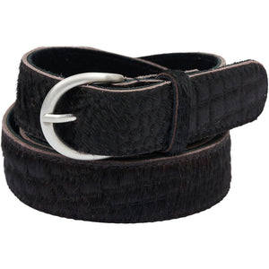 Access T&S Croco Hair On Belt Belts Croco Hair On Silver