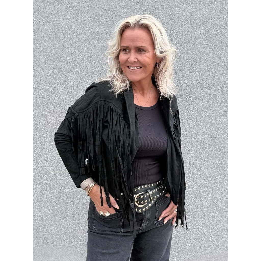 Clothing T&S Dolly Fringe Jacket Jacket Black
