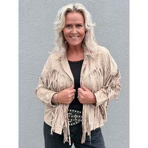Clothing T&S Dolly Fringe Jacket Jacket Sand
