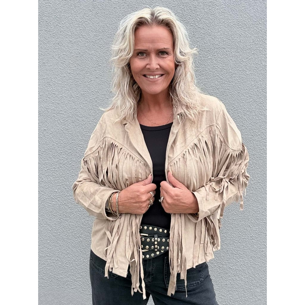 Clothing T&S Dolly Fringe Jacket Jacket Sand