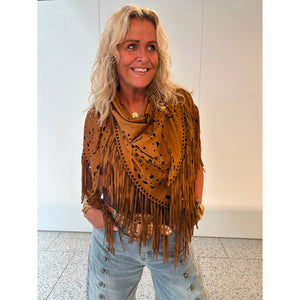 Scarf T&S Ellie Fringe Scarf Scarf Cognac
