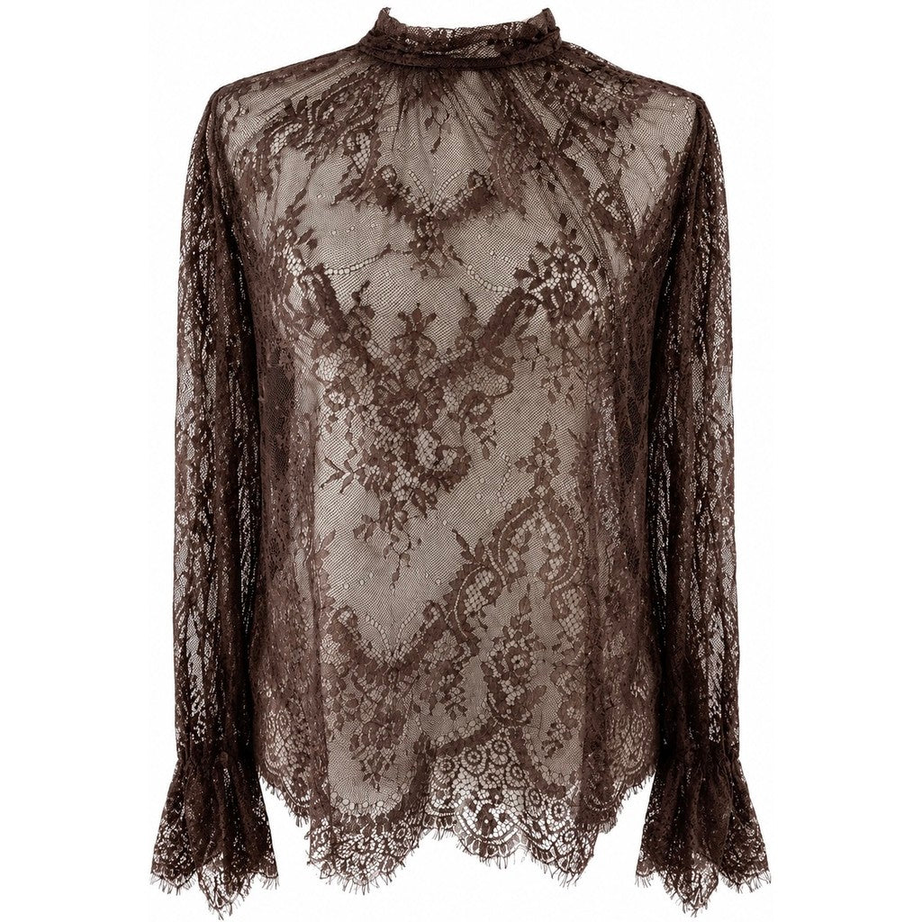 Clothing T&S Estrid Lace Blouse Blouse Brown