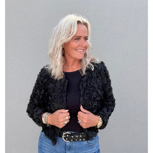 Clothing T&S Evana Flower Jacket Jacket Black