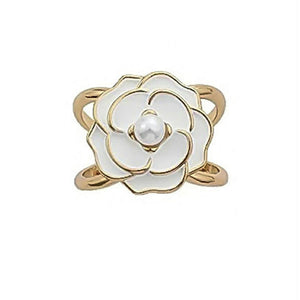 Jewelry T&S Flower Scarf Ring Scarf Ring White