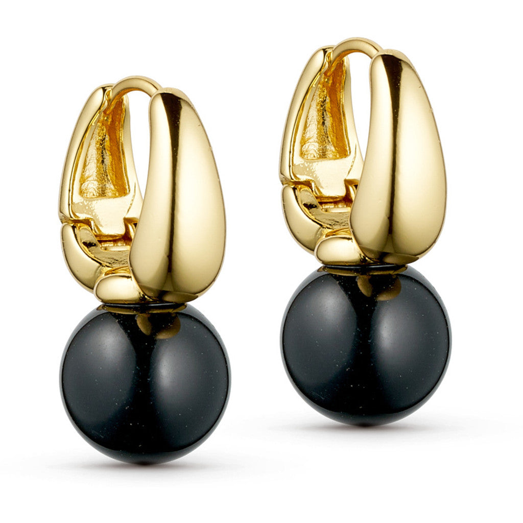 Jewelry T&S Fran Earring Earring Black agate-gold