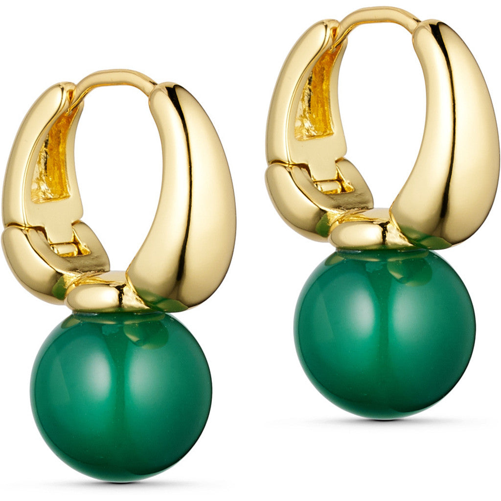 Jewelry T&S Fran Earring Earring Green jade-gold