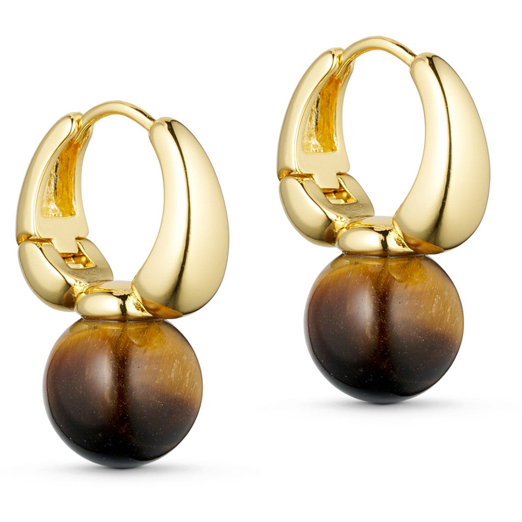 Jewelry T&S Fran Earring Earring Yellow tiger Eye-gold