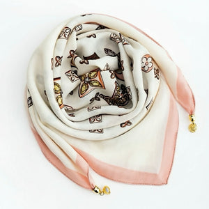 Scarf T&S Franny Jewelry Scarf Scarf Flowermix Rose