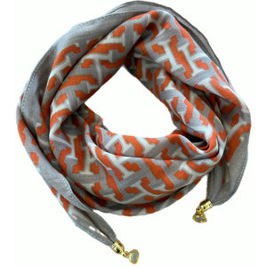 Scarf T&S Franny Jewelry Scarf Scarf HiHi Orange