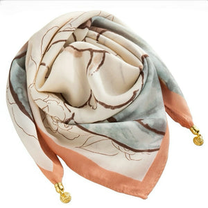 Scarf T&S Franny Jewelry Scarf Scarf Line art flower