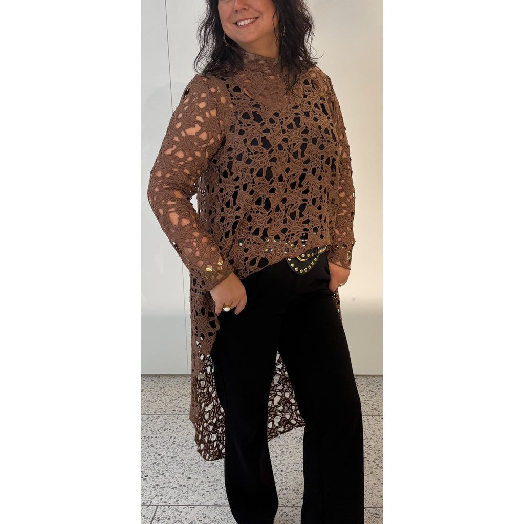 Clothing T&S Fresa Lace Tunic Tunic Brown