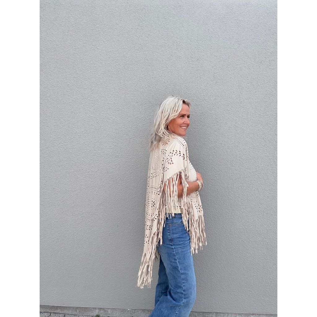 Clothing T&S Fringe Poncho Poncho Sand
