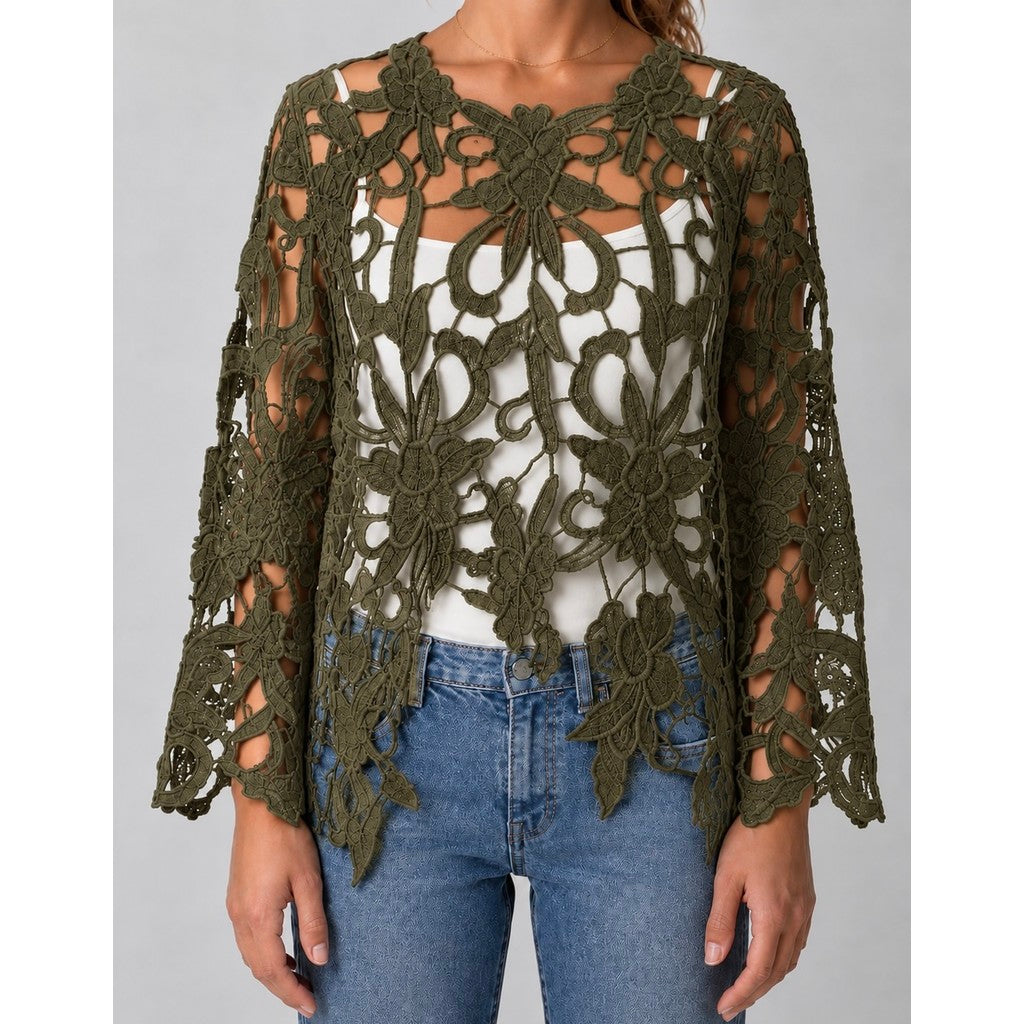 Clothing T&S Gudrun Lace Blouse Blouse Army green