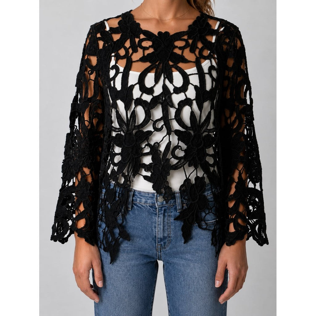 Clothing T&S Gudrun Lace Blouse Blouse Black