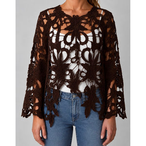 Clothing T&S Gudrun Lace Blouse Blouse Dark brown