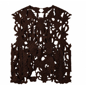 Clothing T&S Gudrun Lace Top Top Dark brown