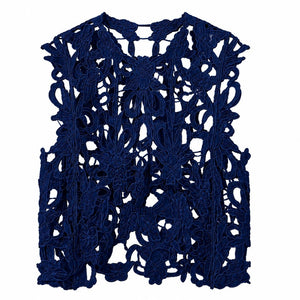 Clothing T&S Gudrun Lace Top Top Navy