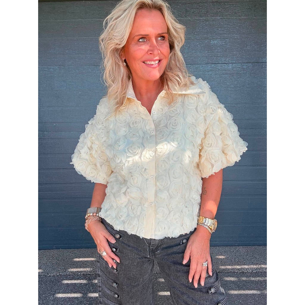 Clothing T&S Gwen Flower Shirt Shirt Off White