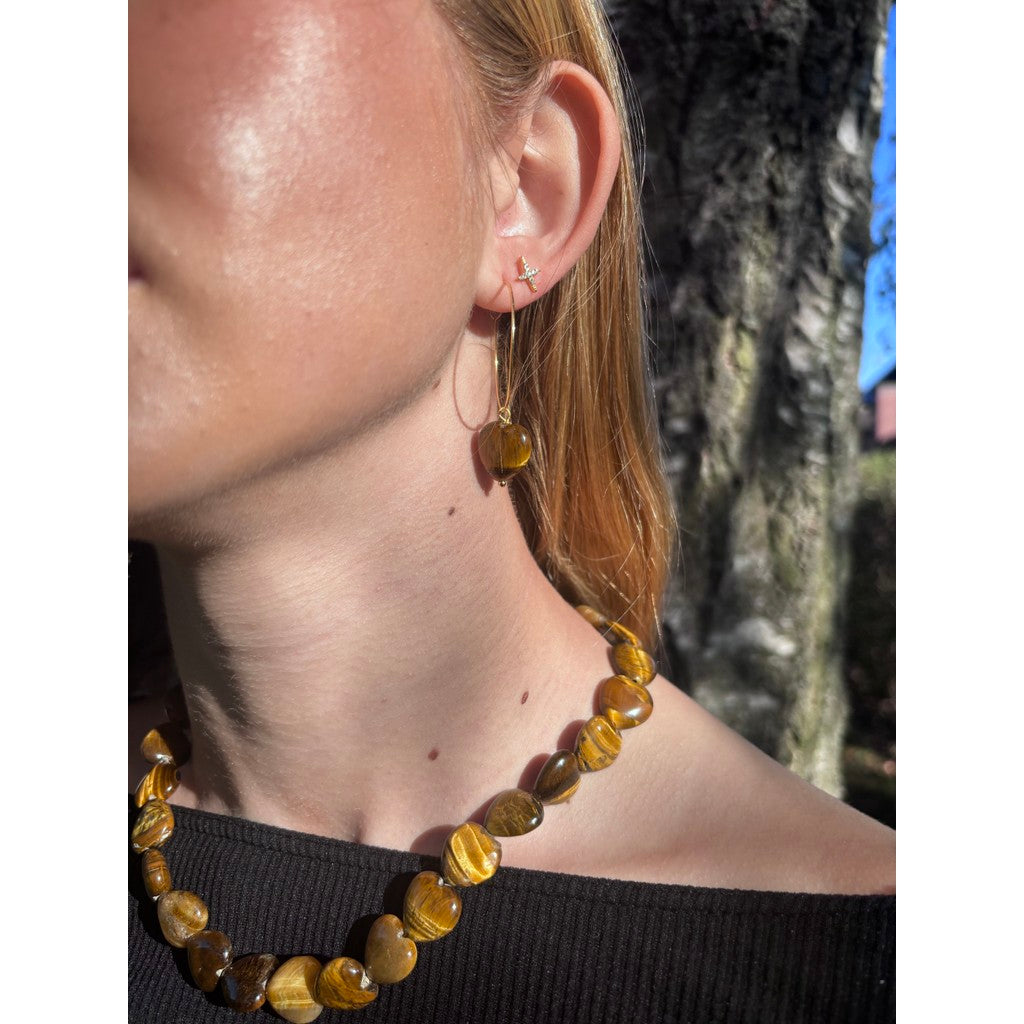 Jewelry T&S Heart Stone necklace Necklace Yellow tiger Eye