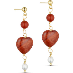 Jewelry T&S Heart stone Earring Earring Rainbow stone
