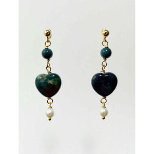 Jewelry T&S Heart stone earring Earring Indian agat