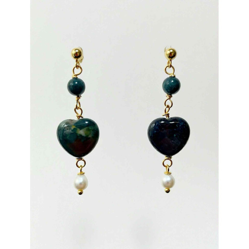 Jewelry T&S Heart stone earring Earring Indian agat