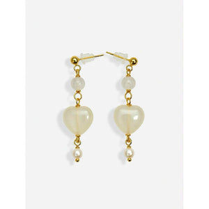 Jewelry T&S Heart stone earring Earring White agat