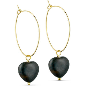 Jewelry T&S Heart stone hoop earring Earring Indian agat