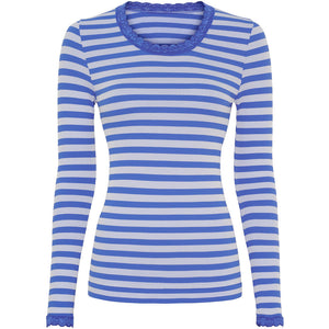 Microfiber T&S ISA FRIDA stripe T-shirt LS T-shirt LS Alaska-bianco