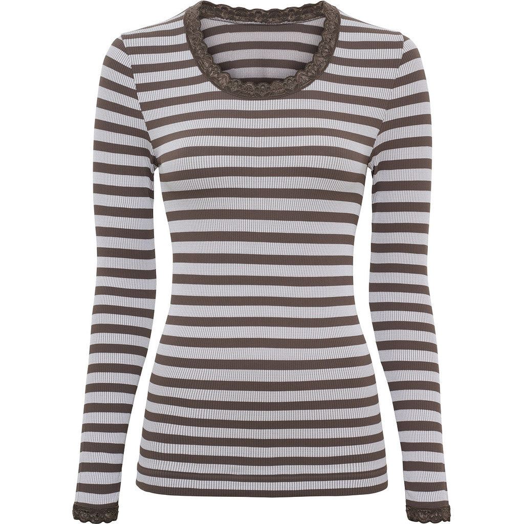 Microfiber T&S ISA FRIDA stripe T-shirt LS T-shirt LS Noce-bianco